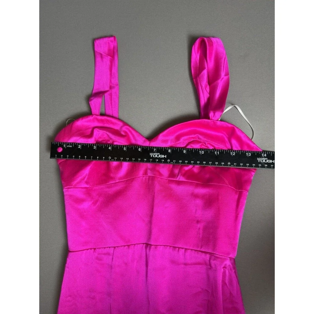 Amanda Uprichard Amalia Silk Gown Pink XS Ruffle High Low Dress